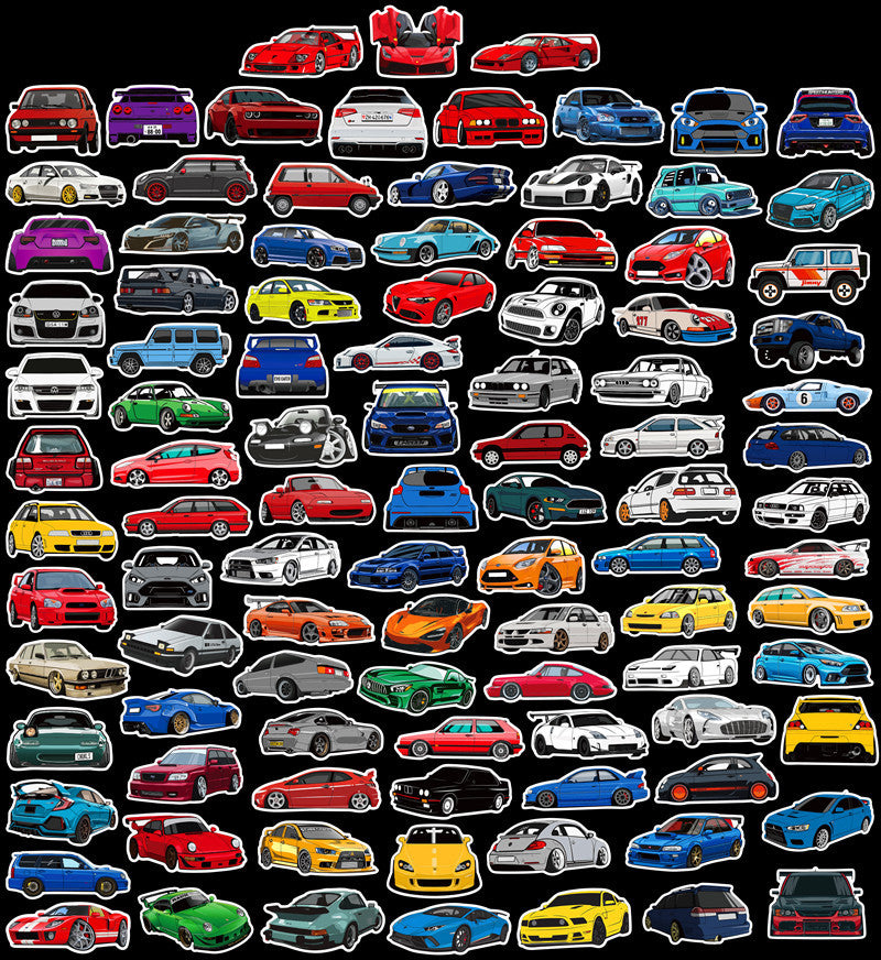 Retrofit Racing Car Graffiti Stickers